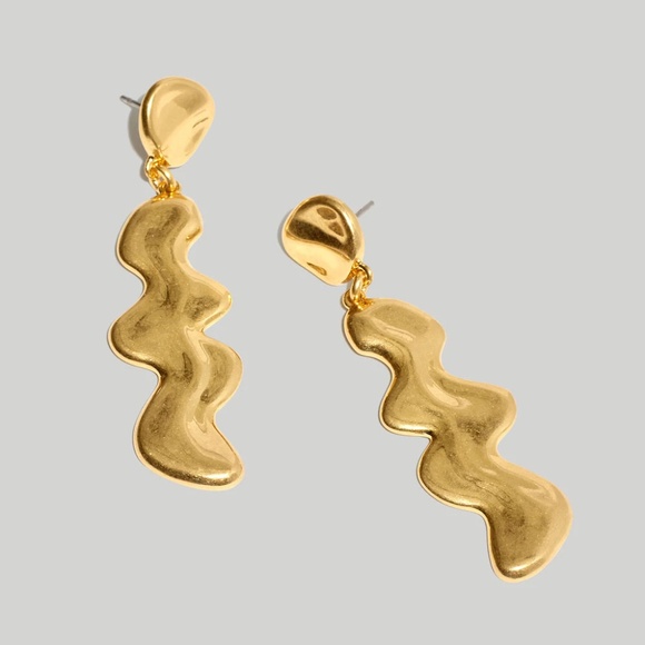 MADEWELL squiggle drop earrings - abstract, movement, artsy, gold - Picture 1 of 4